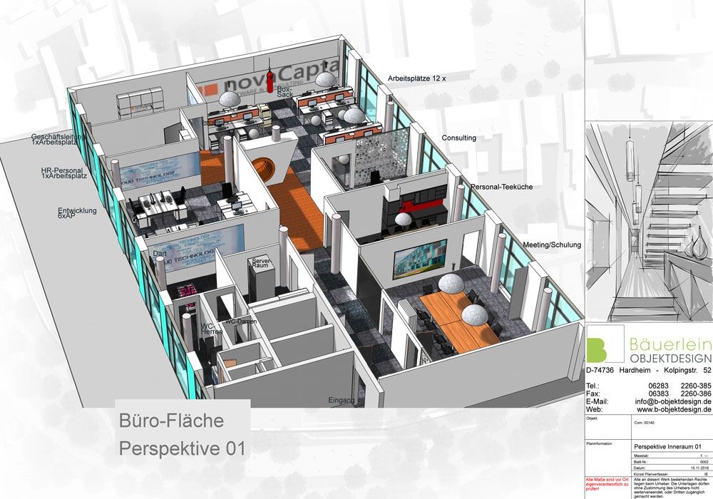 Kreativer Denkraum auf dem Bauplan
