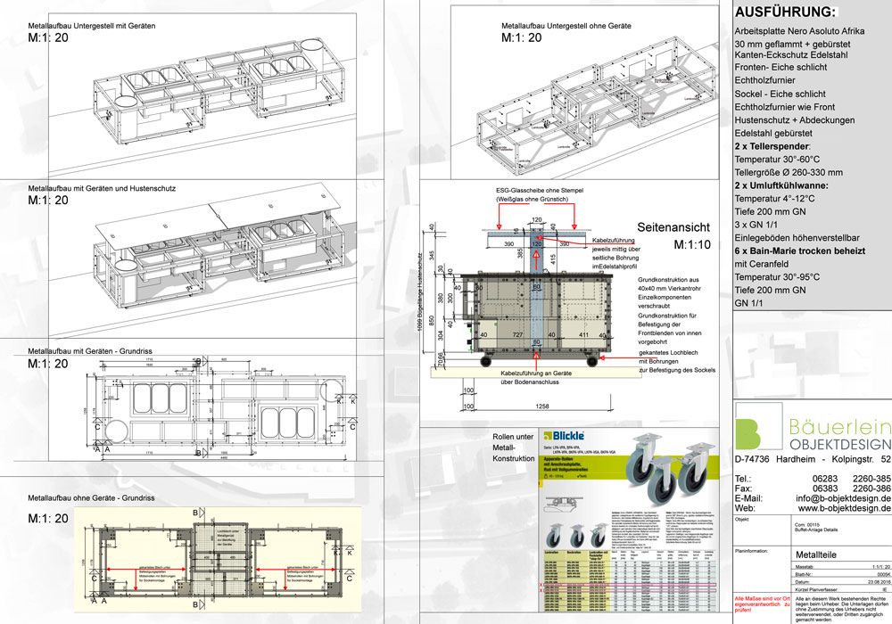 Unser Designkonzept für den Innenrausausbau und die Buffetinsel des Speisesaals 