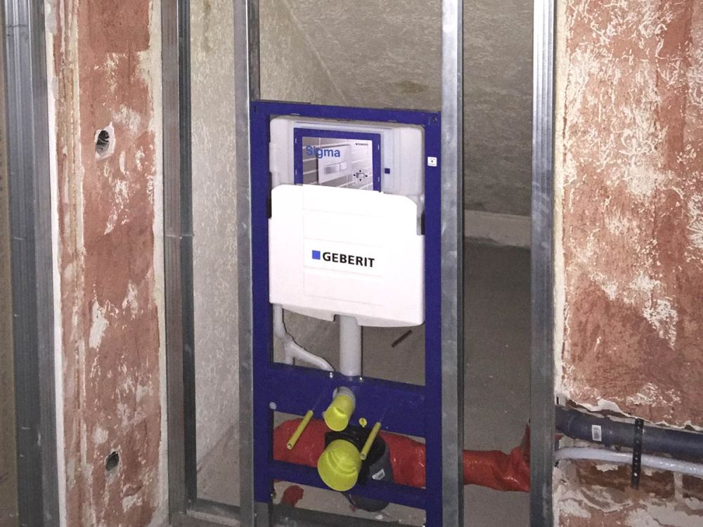 Die entstehenden Sanitäranlagen.