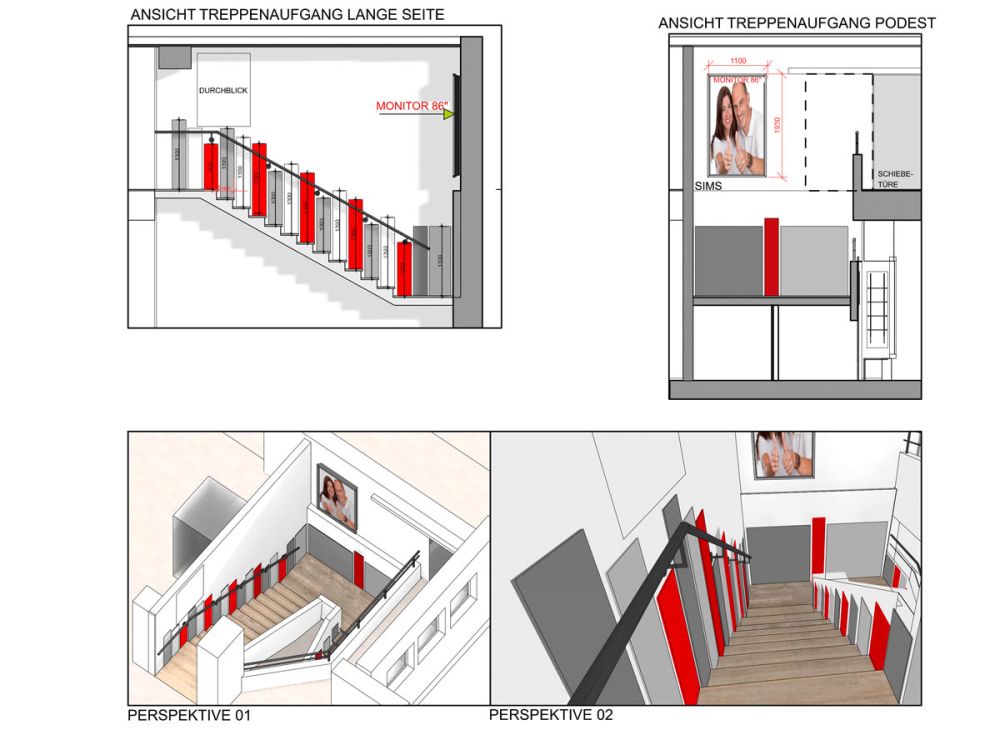 Konzeptzeichnung der Treppe